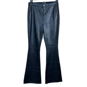 ASOS Black Faux Leather Flared Trousers SIZE 10 EUC‎